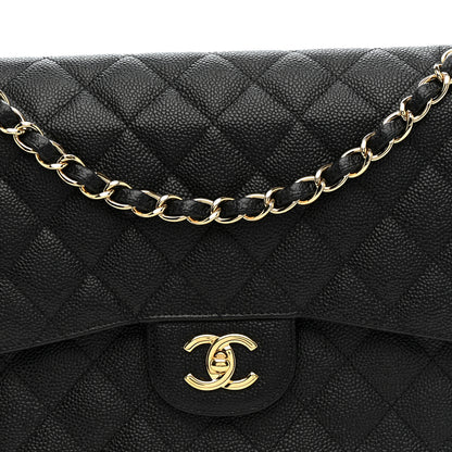 Chanel Caviar Quilted Jumbo Double Flap Black 8 of 11