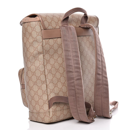 Gucci GG Supreme Monogram Medium Single Buckle Rucksack Backpack Beige 3 of 26