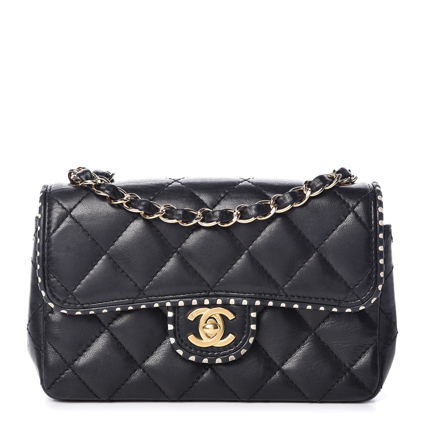Lambskin Quilted Mini Flap Black