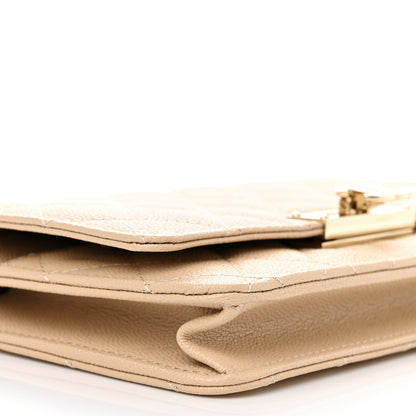 Chanel Caviar Quilted Golden Class Wallet On Chain WOC Beige 9 of 10