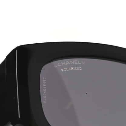 Chanel Acetate Rectangle Sunglasses 5525 Black White 7 of 7