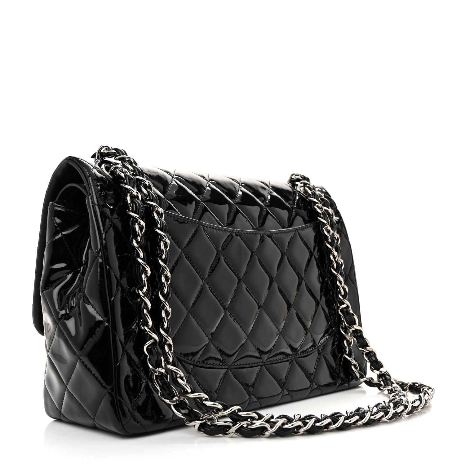 Chanel Patent Quilted Jumbo Double Flap Black 3 of 11