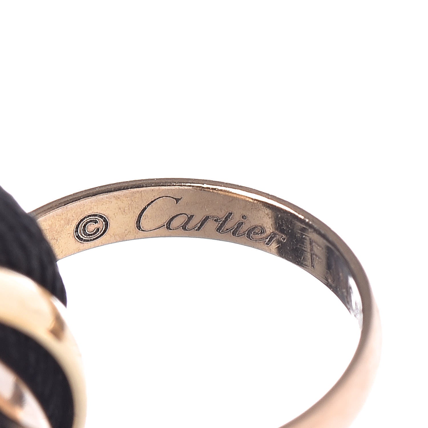 Cartier 18K Pink Yellow White Gold Trinity Adjustable Cord Bracelet Black 4 of 7