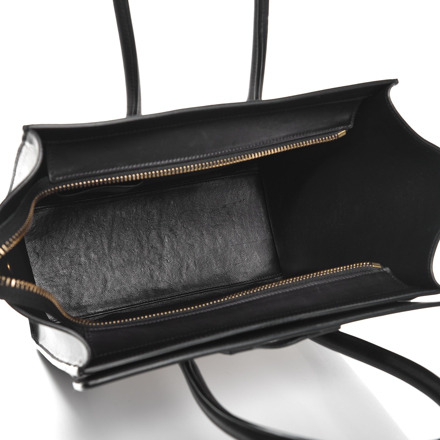 Celine Shrunken Lambskin Micro Bi-Color Luggage Black White 5 of 12