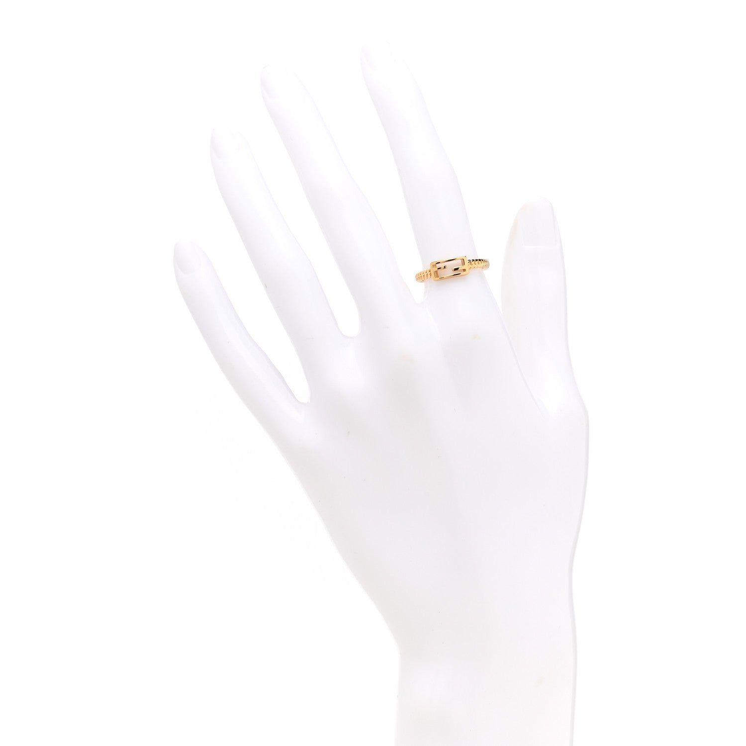 Fendi Metal FF Chain Ring S Gold 2 of 6