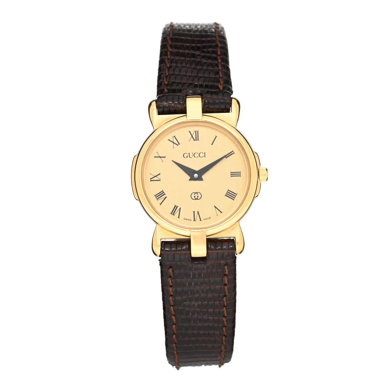 Gucci Stainless Steel Lizard 23mm 3400L Quartz Watch Gold 1 of 5