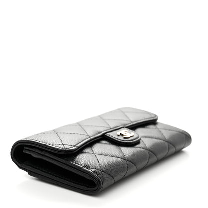 Chanel Caviar Quilted Medium Gusset Flap Wallet Black 4 of 8