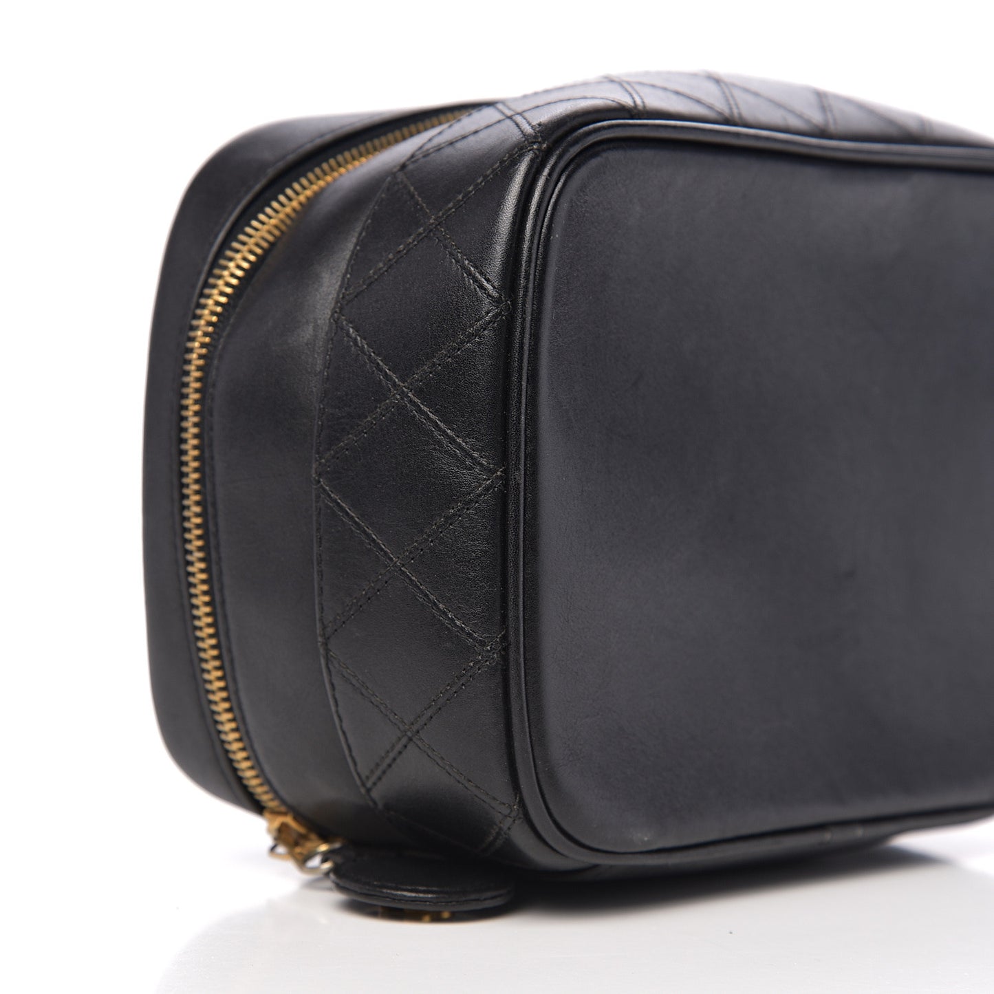 Lambskin Vanity Cosmetic Case Black