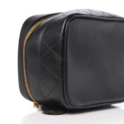 Chanel Lambskin Vanity Cosmetic Case Black 8 of 10