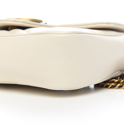 Gucci Calfskin Matelasse Super Mini GG Marmont Shoulder Bag White 10 of 12