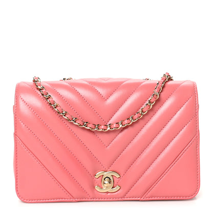 Chanel Calfskin Chevron Quilted Mini Statement Flap Pink 1 of 10