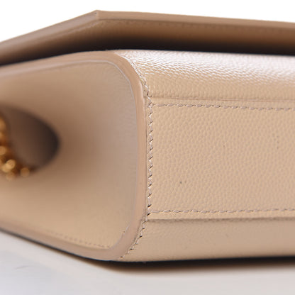 Saint Laurent Grain De Poudre Medium Monogram Kate Satchel Nude Powder 8 of 10