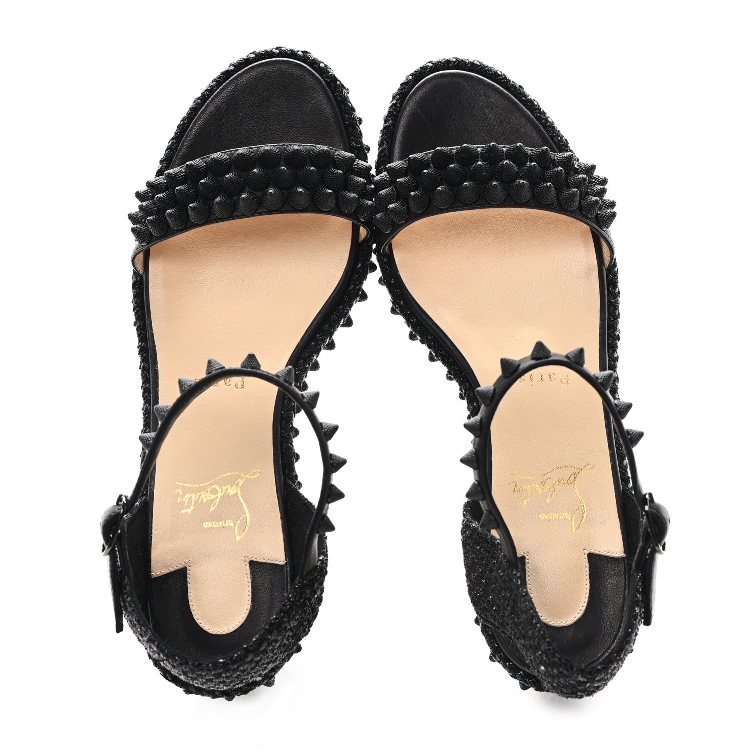 Christian Louboutin Calfskin Lata 60 Sandals 38 Black 2 of 9