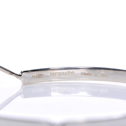 Hermes Sterling Silver Mini Clous Hoop Earrings 6 of 6