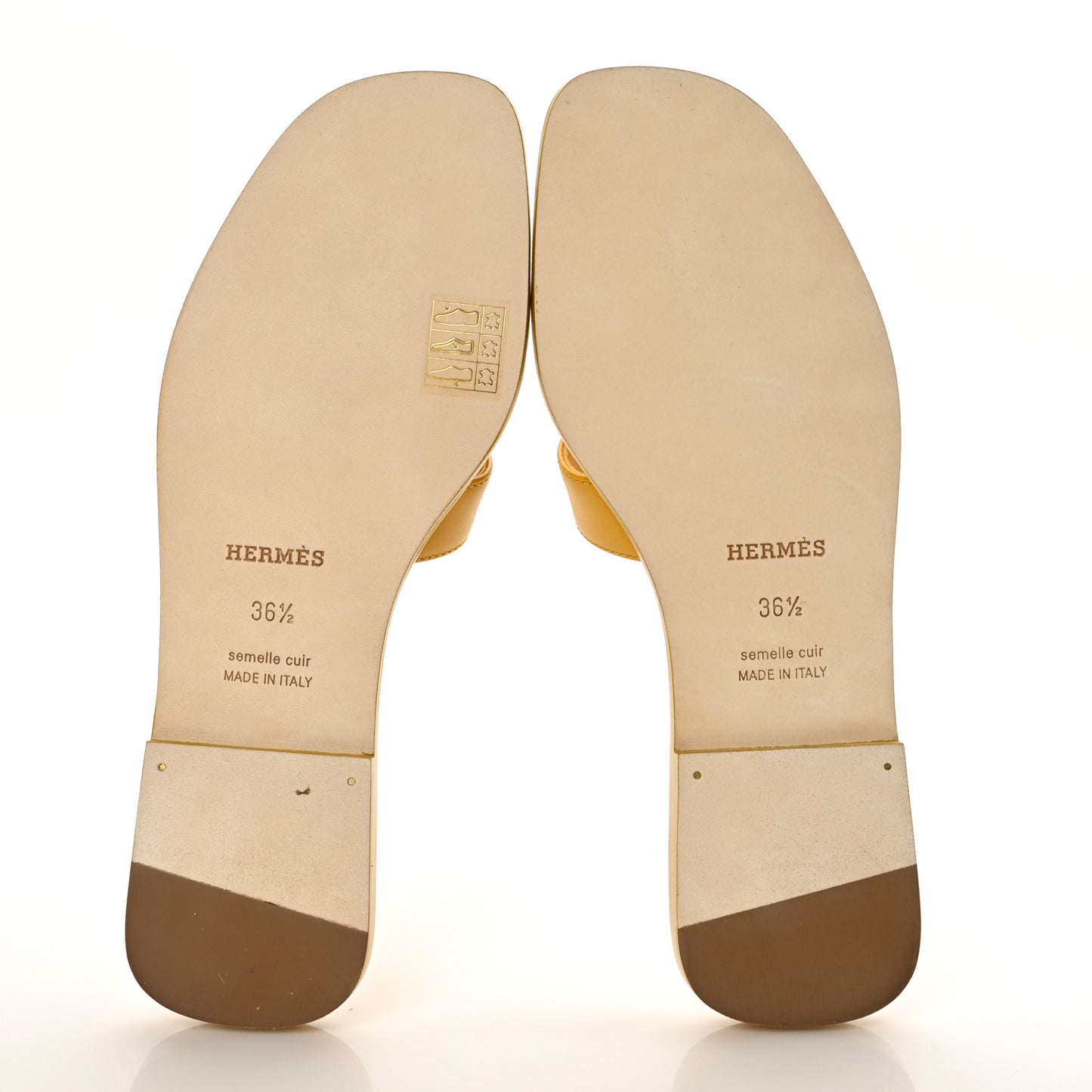 Box Calfskin Oran Sandals 36.5 Jaune Citron