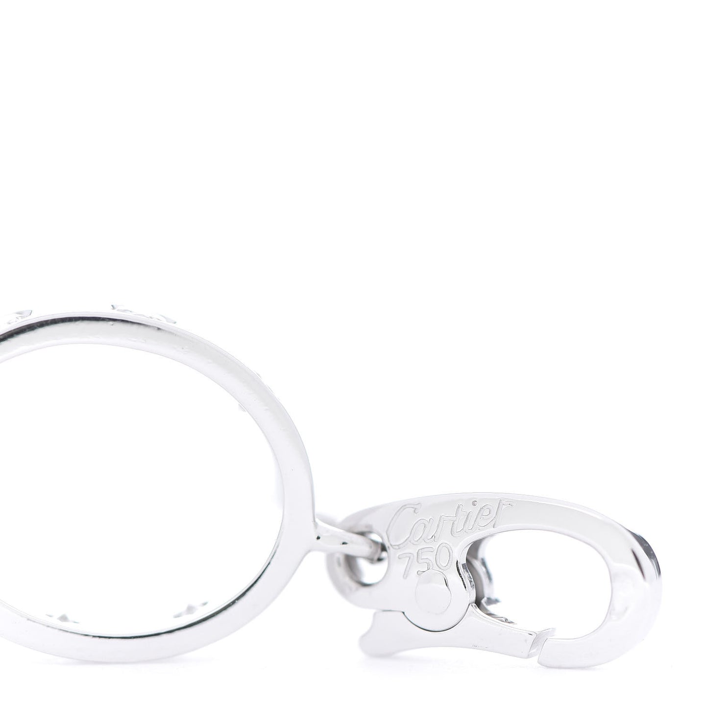 18K White Gold Diamond LOVE Ring Charm