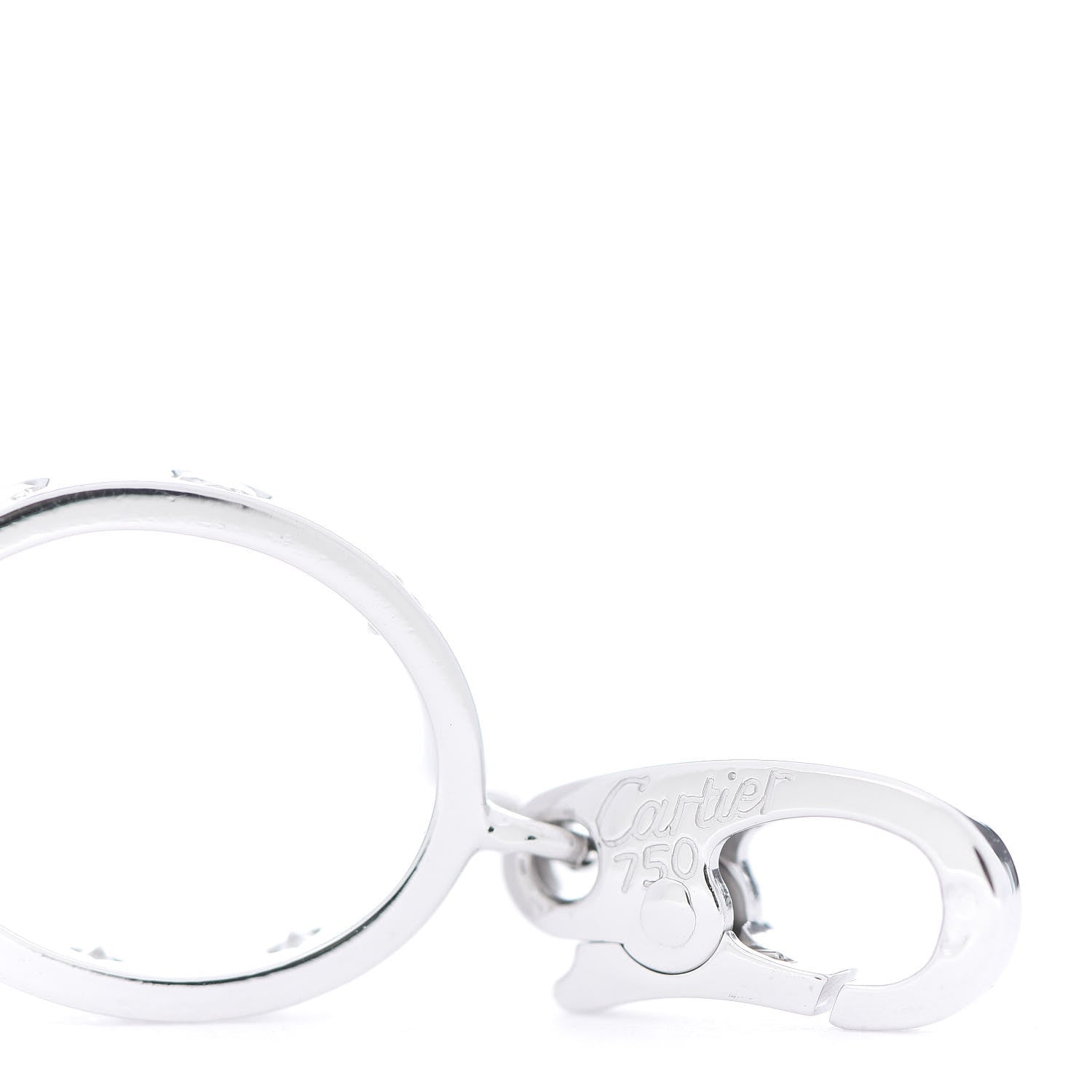 Cartier 18K White Gold Diamond LOVE Ring Charm 4 of 4