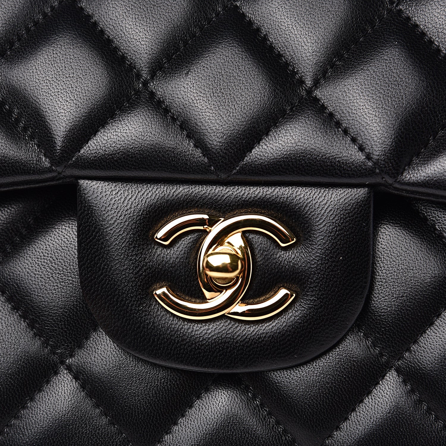 Chanel Lambskin Quilted Jumbo Double Flap Black 7 of 13