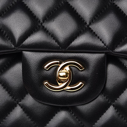 Chanel Lambskin Quilted Jumbo Double Flap Black 7 of 13