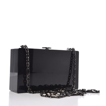 Chanel Plexiglass Brass Camelia Minaudiere Clutch Black 3 of 8