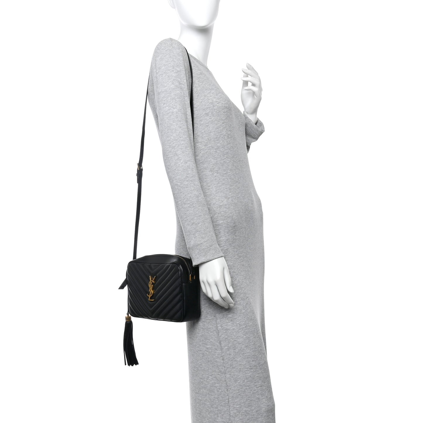 Calfskin Matelasse Monogram Lou Camera Bag Black
