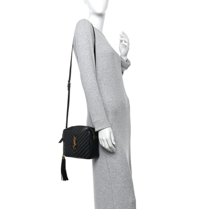 Saint Laurent Calfskin Matelasse Monogram Lou Camera Bag Black 2 of 10