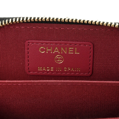 Chanel Lambskin Quilted Chanel 19 Zip Around Coin Purse Wallet Black 6 of 10
