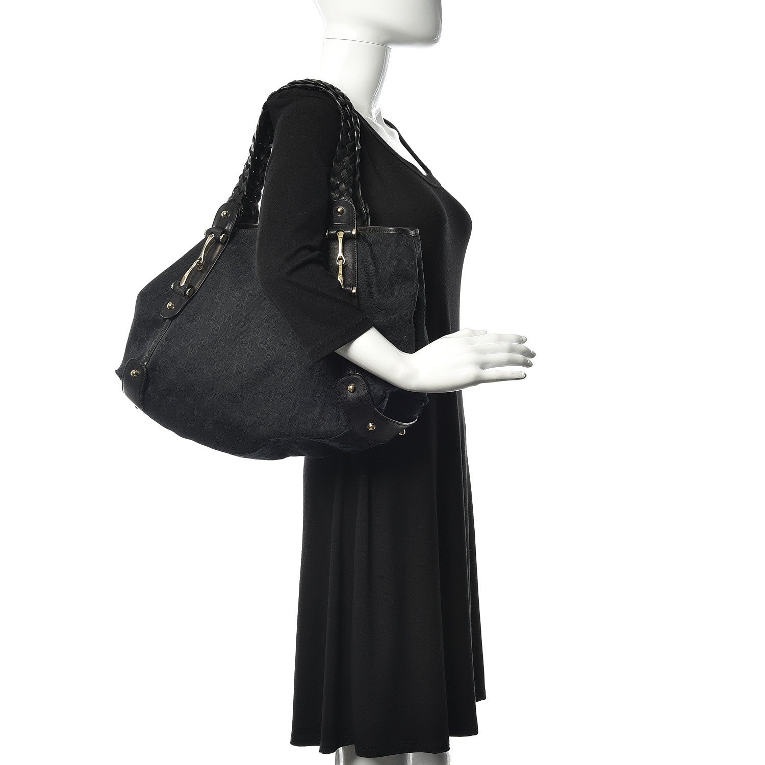 Gucci Monogram Pelham Shoulder Bag Black 2 of 9