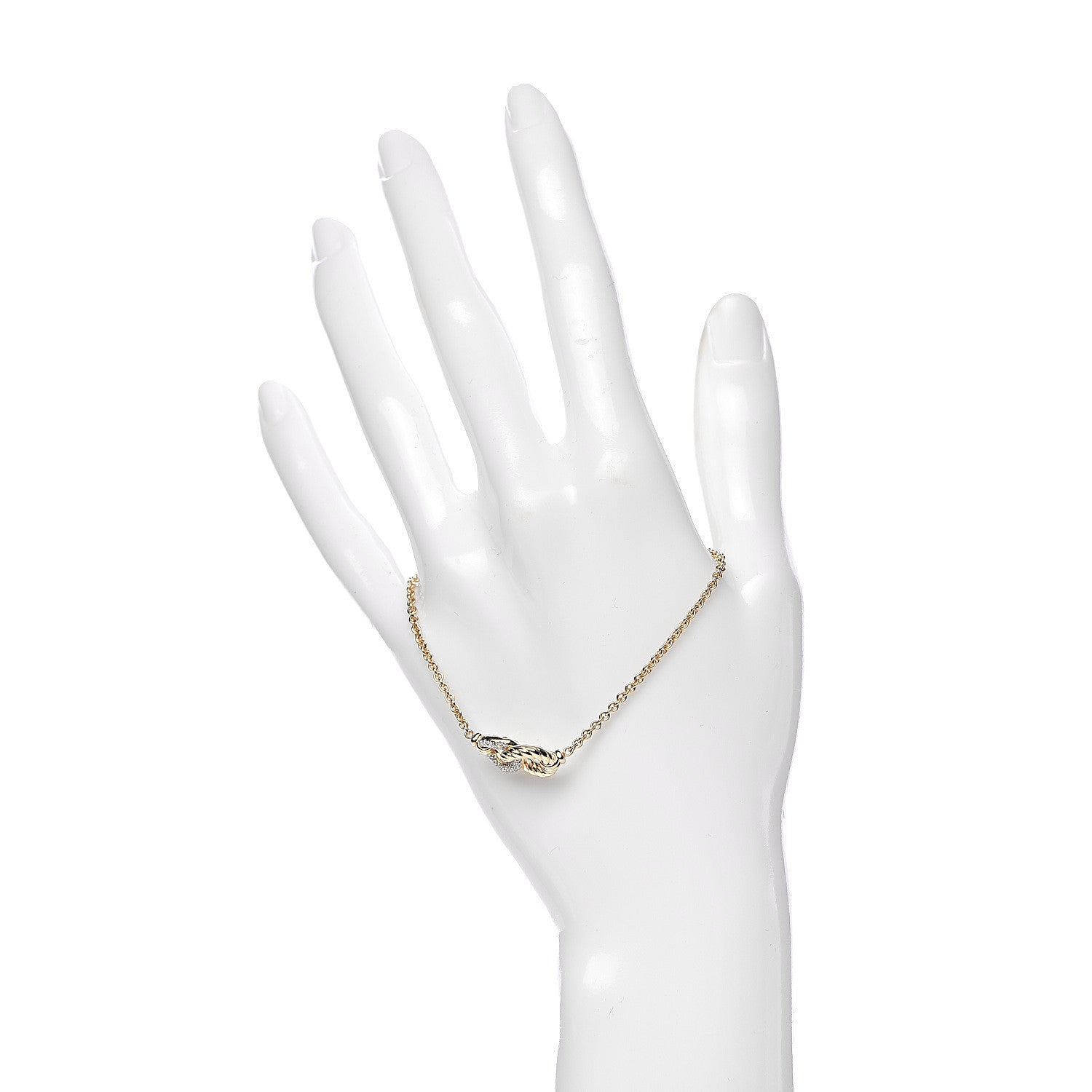 David Yurman 18K Yellow Gold Diamond Belmont Single Station Bracelet 2 of 6