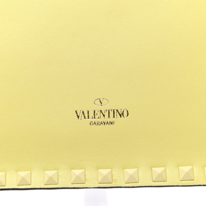 Valentino Garavani Nappa Monochrome Rockstud Wristlet Clutch Soft Yellow 14 of 14