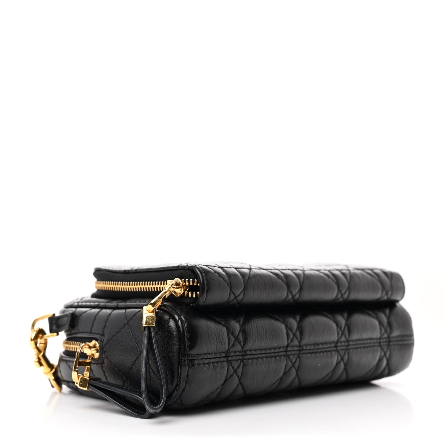 Christian Dior Supple Calfskin Caro Double Pouch Black 4 of 12