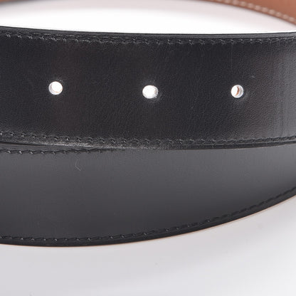 Hermes Box Togo 32mm Guilloche H Belt 85 Black Gold 4 of 9