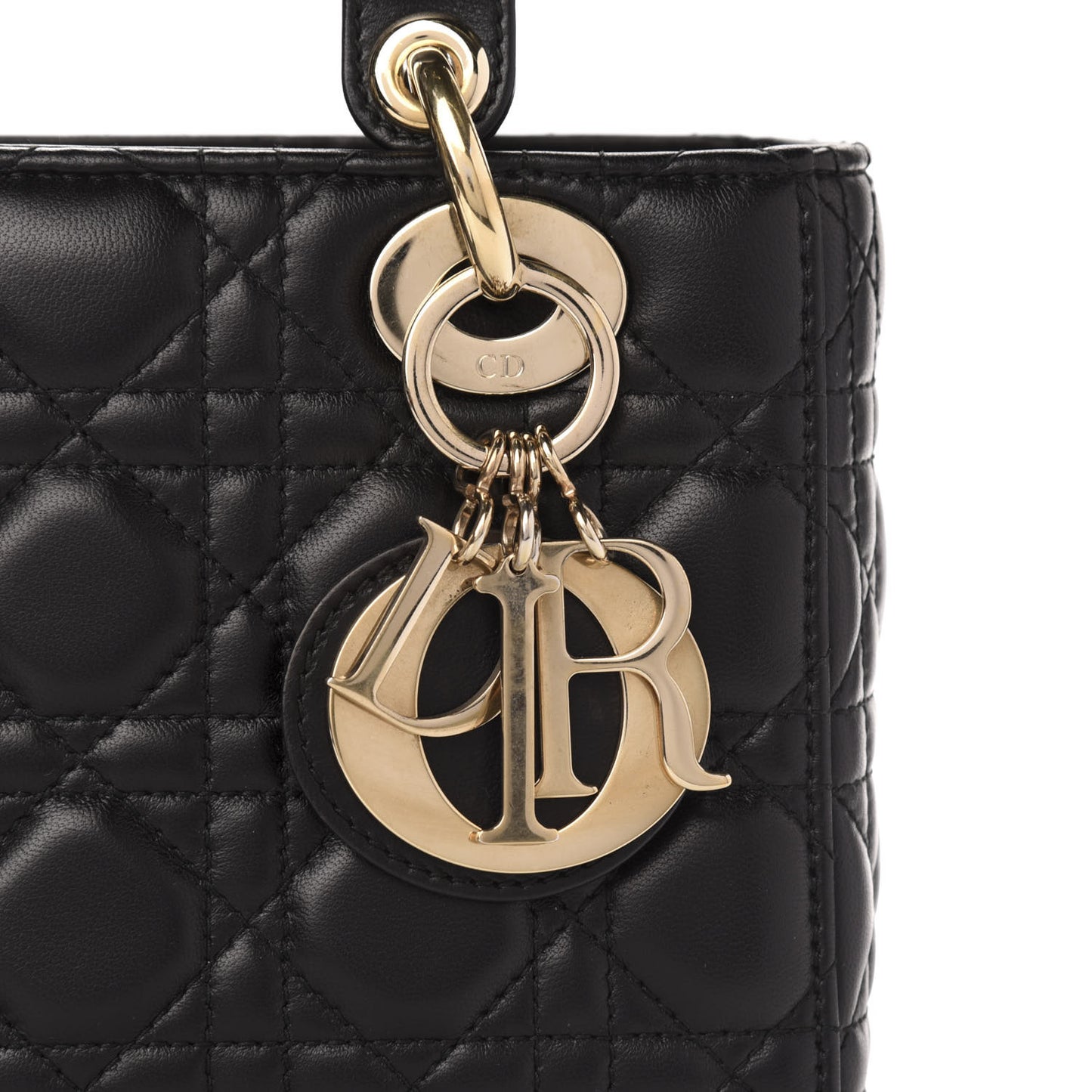 Lambskin Cannage Small Lucky Badges My Lady Dior Black