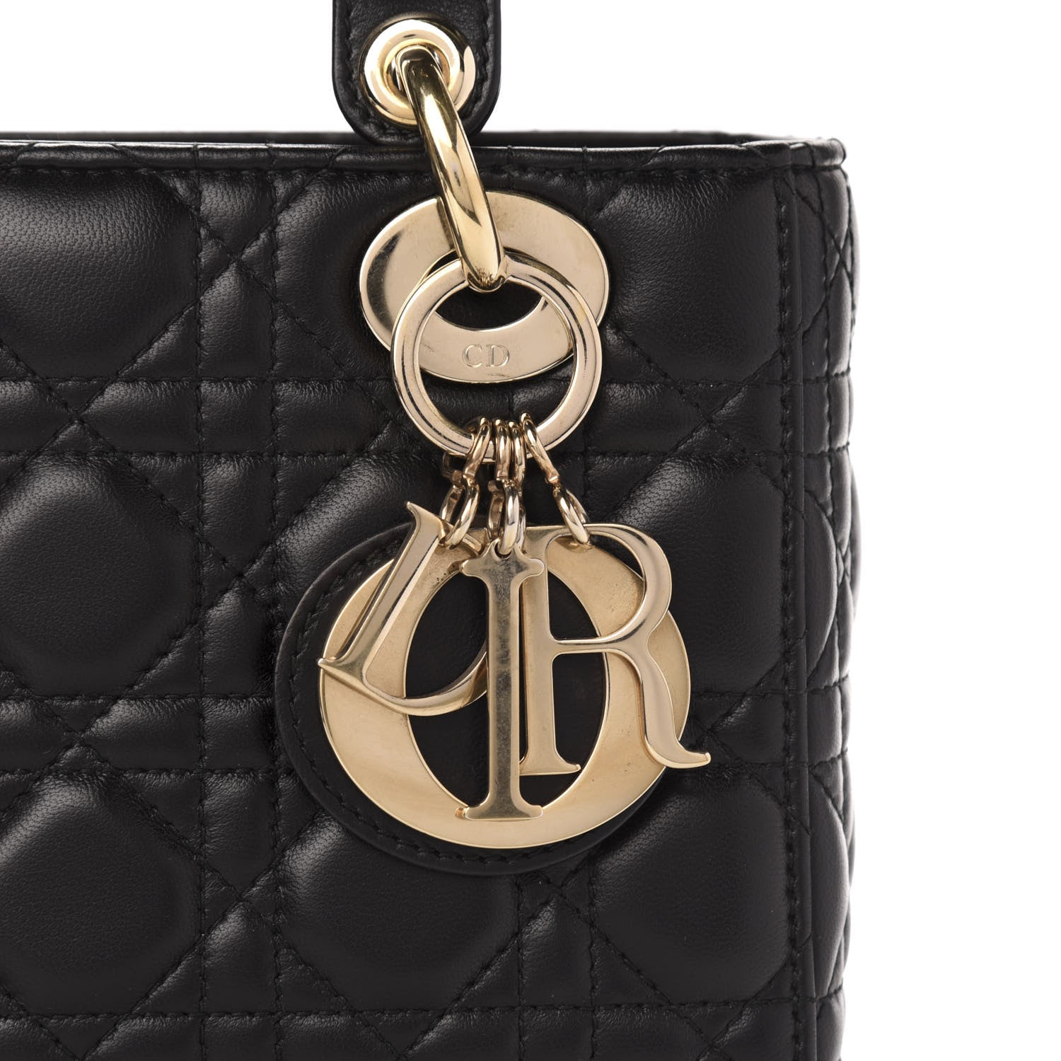 Christian Dior Lambskin Cannage Small Lucky Badges My Lady Dior Black 13 of 13