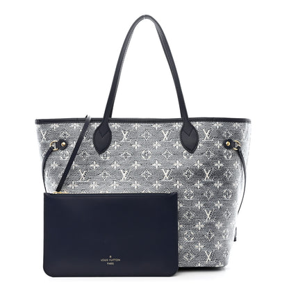 Louis Vuitton Monoglam Neverfull MM Blue 1 of 12
