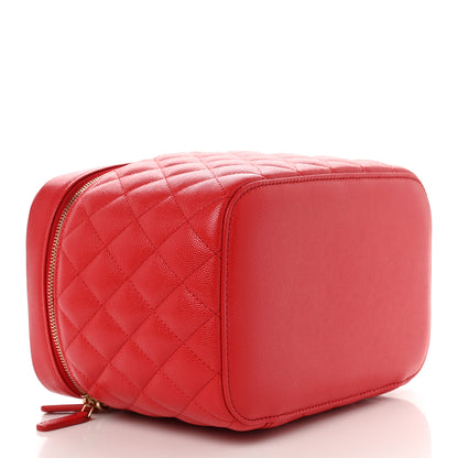 Chanel Caviar Quilted Large Vanity Pouch Red 4 of 9