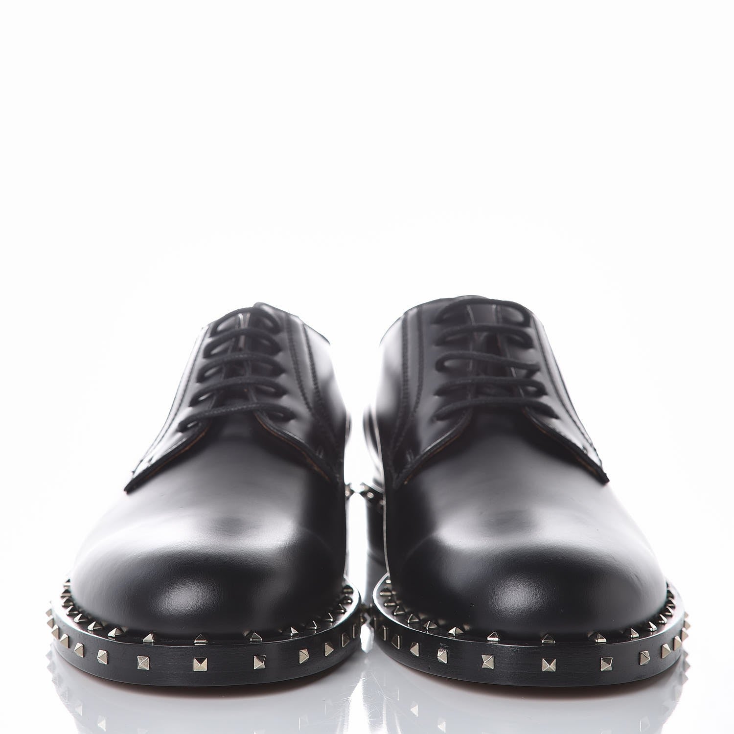 Valentino Garavani Matte Calfskin Soul Rockstud Derby Loafers 39 Black 2 of 8