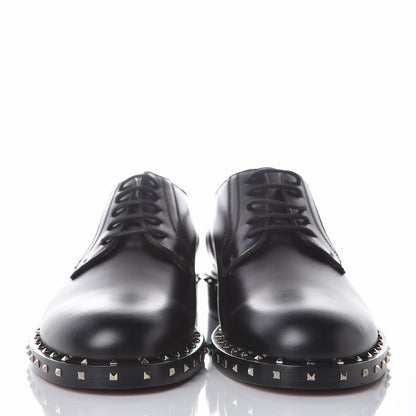 Valentino Garavani Matte Calfskin Soul Rockstud Derby Loafers 39 Black 2 of 8
