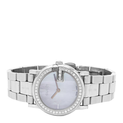 Gucci Stainless Steel Diamond Bezel Mother of Pearl 27mm 101L Quartz Watch 2 of 4