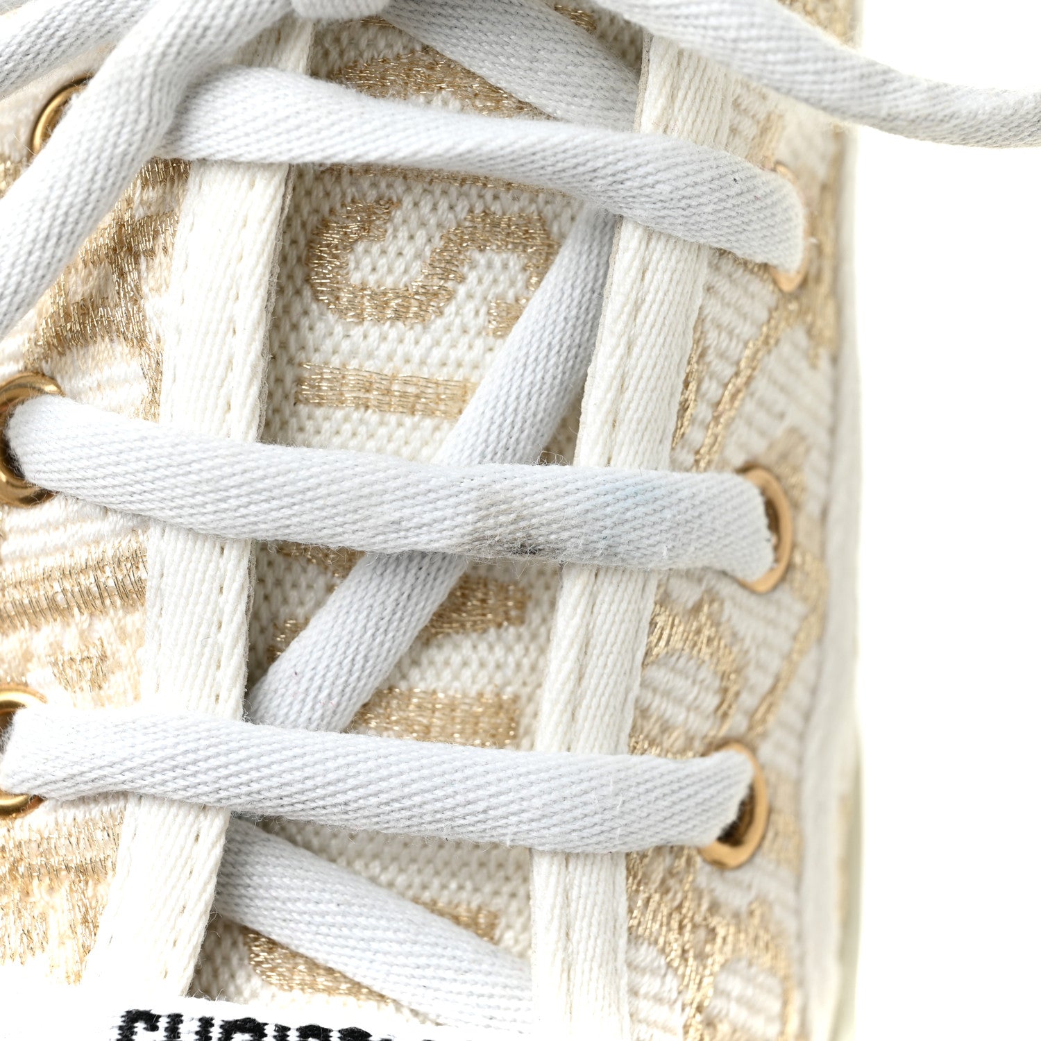 Christian Dior Canvas Oblique Walk'N'Dior Low Top Sneakers 38 Gold 9 of 14