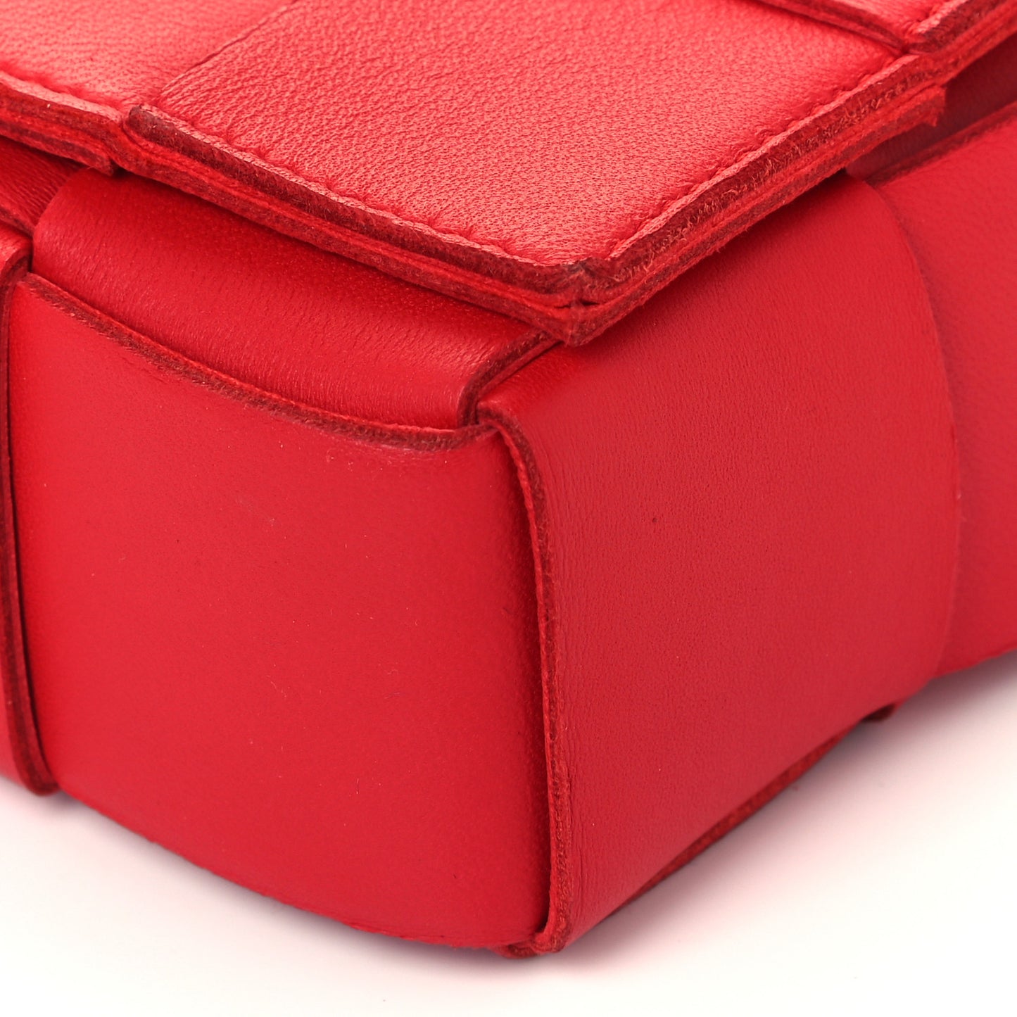 Lambskin Maxi Intrecciato Cassette Crossbody Bag Bright Red