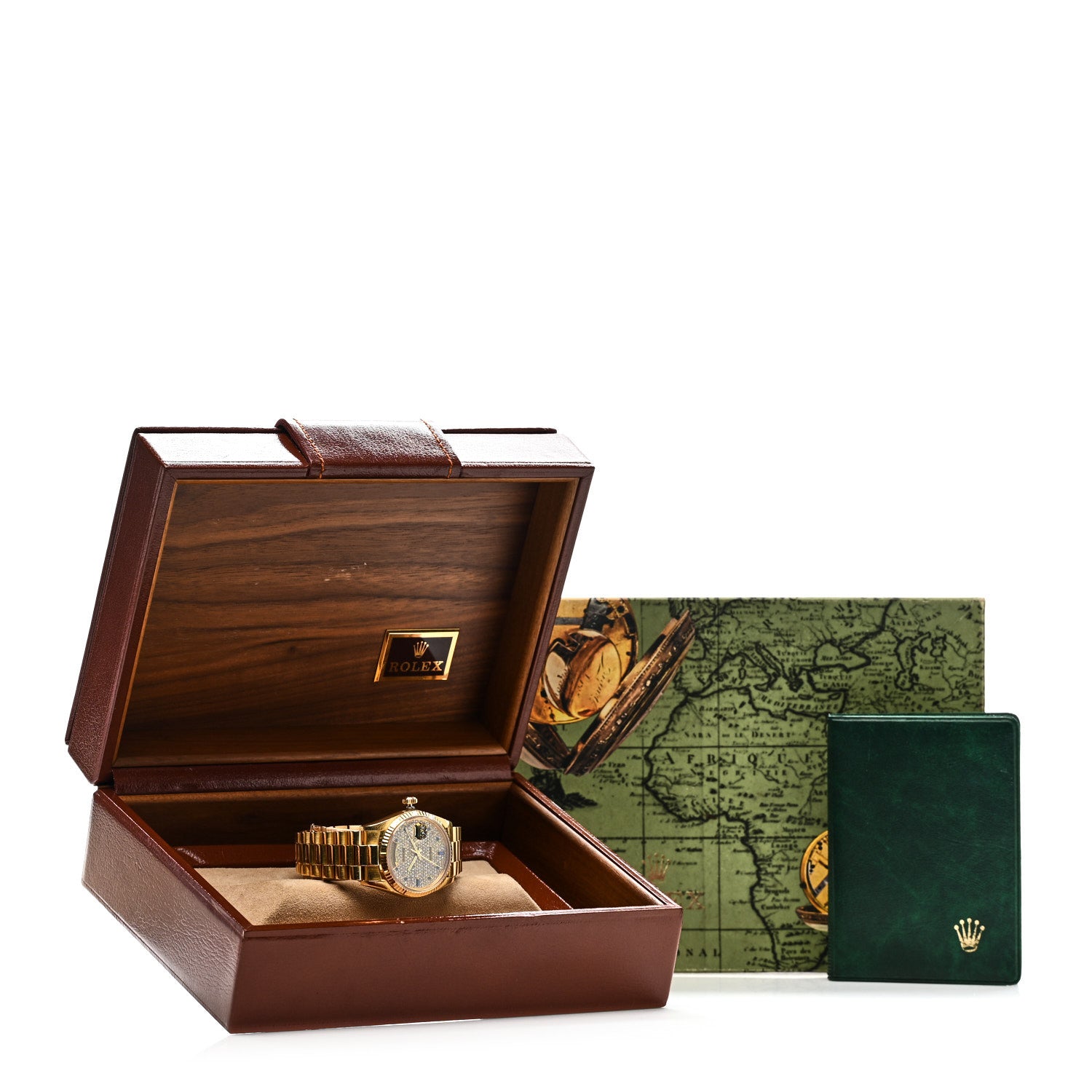 Rolex 18K Yellow Gold Diamond Blue Sapphire 36mm Oyster Perpetual Day-Date President Watch 18038 5 of 5