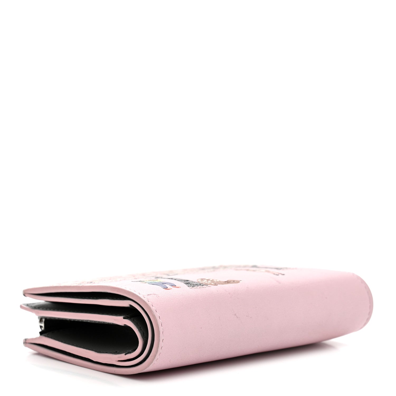 Loewe X SUNA FUJITA Satin Calfskin Deer Compact Zip Wallet Pink 4 of 7