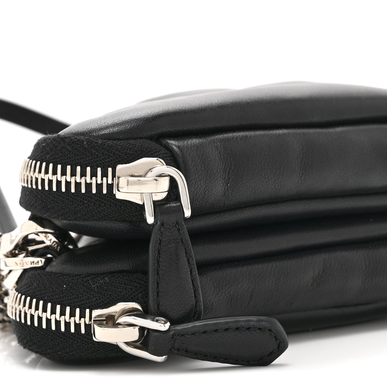 Prada Nappa Soft Padded Mini Triangle Crossbody Pouch Black 10 of 11