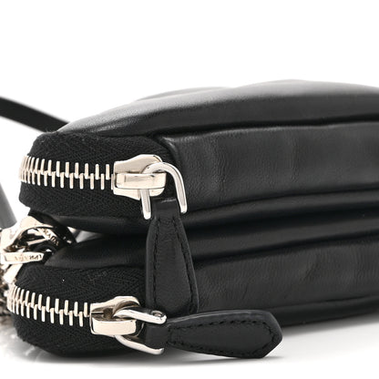 Prada Nappa Soft Padded Mini Triangle Crossbody Pouch Black 10 of 11