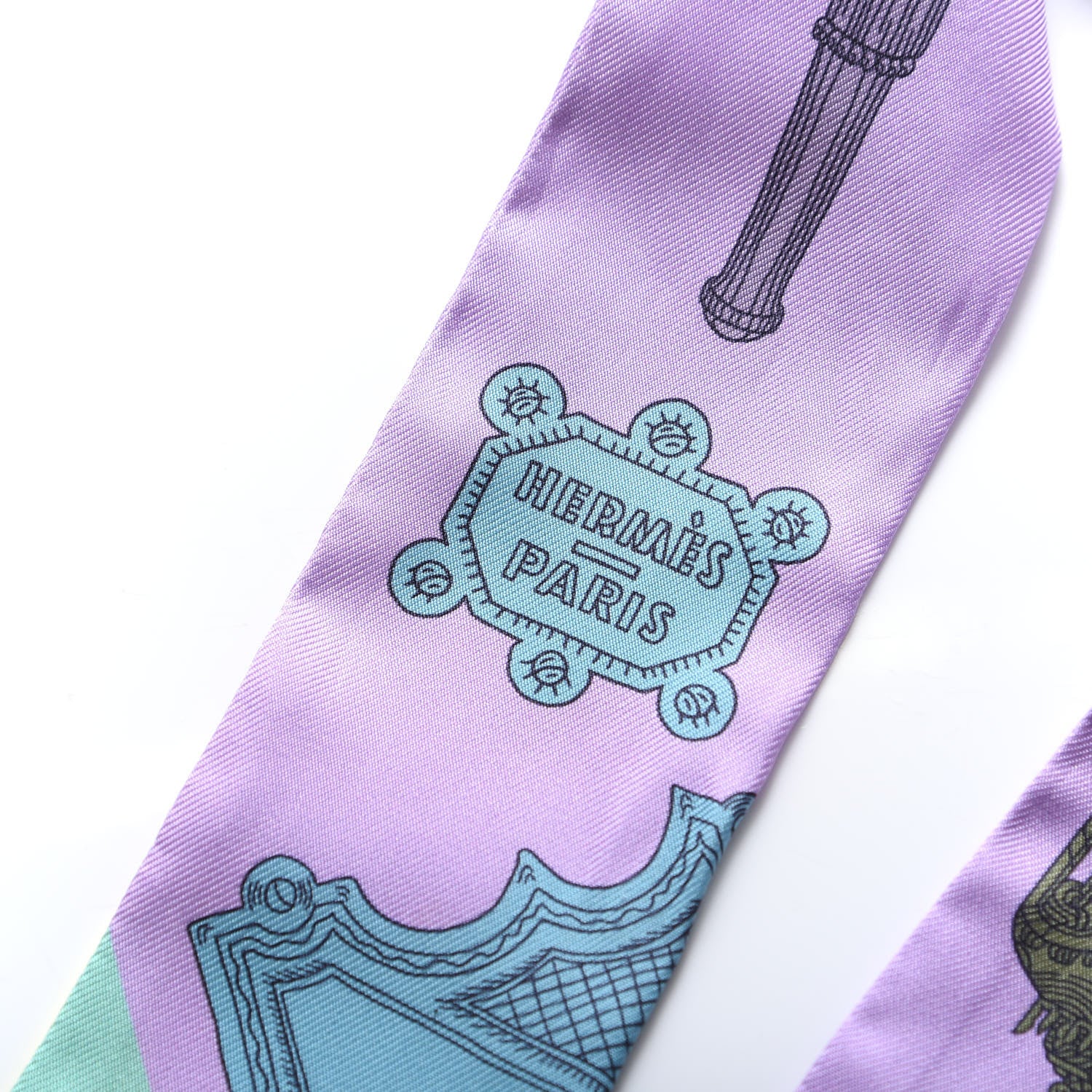 Hermes Silk Merveilleuses Lanternes Twilly Parme Turquoise Kaki 3 of 3