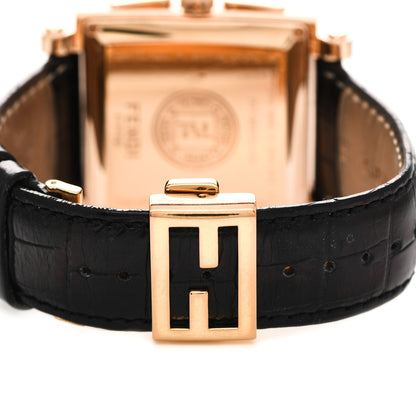 Fendi Stainless Steel Ceramic Calfskin 39mm Quadro Quartz Watch Black 5 of 5