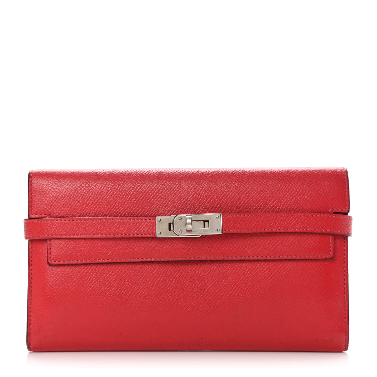 Epsom Kelly Longue Wallet Rouge Casaque