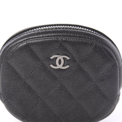 Chanel Iridescent Caviar Quilted Zip Around Classic Coin Purse Black 10 of 11