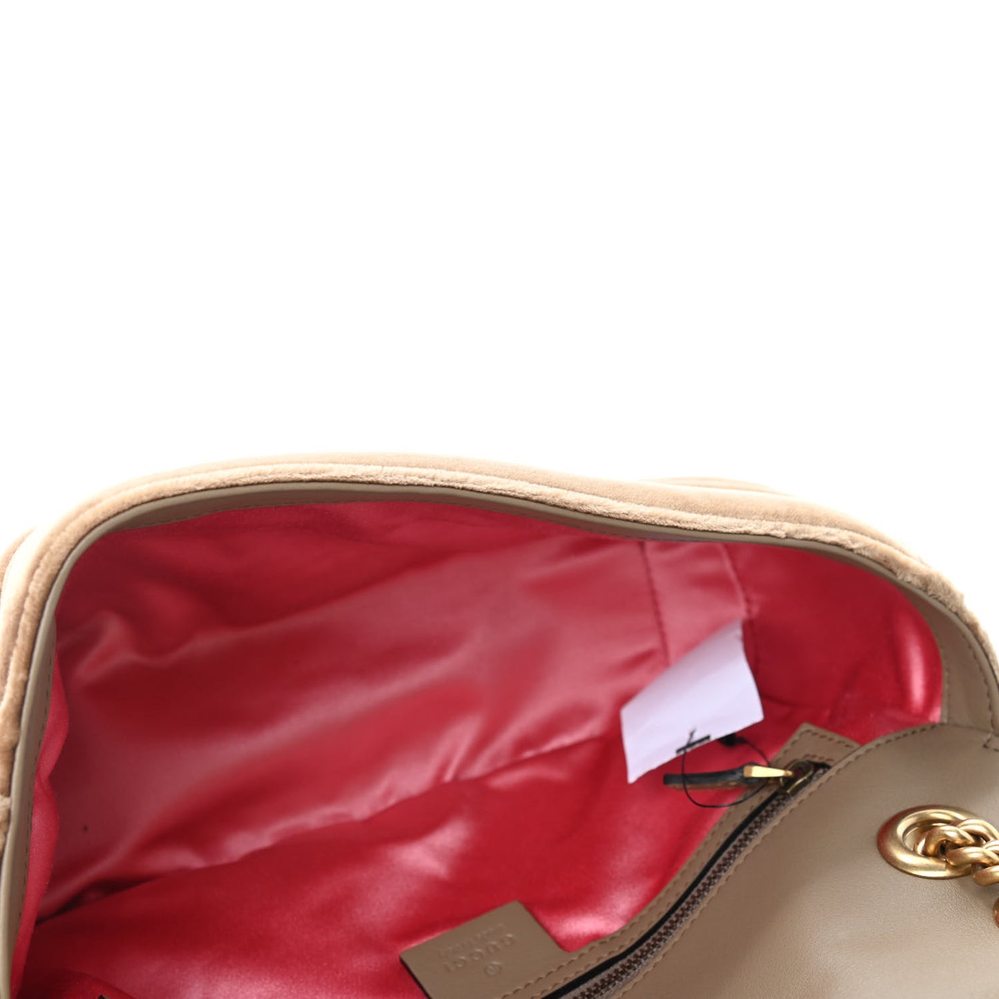 Velvet Matelasse Small GG Marmont Shoulder Bag Taupe